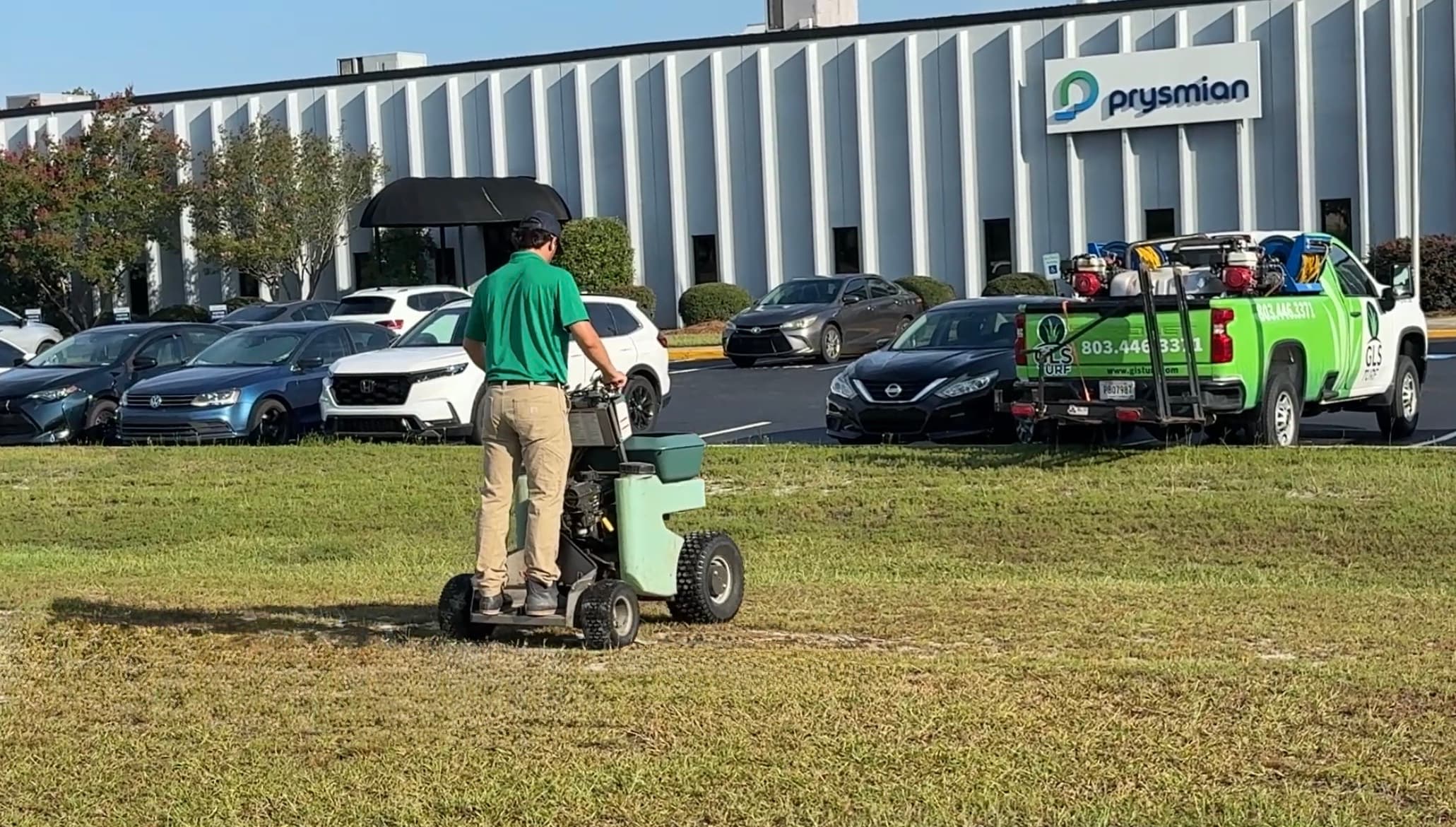 GLS Turf service at an industrial facility in Lexington, South Carolina