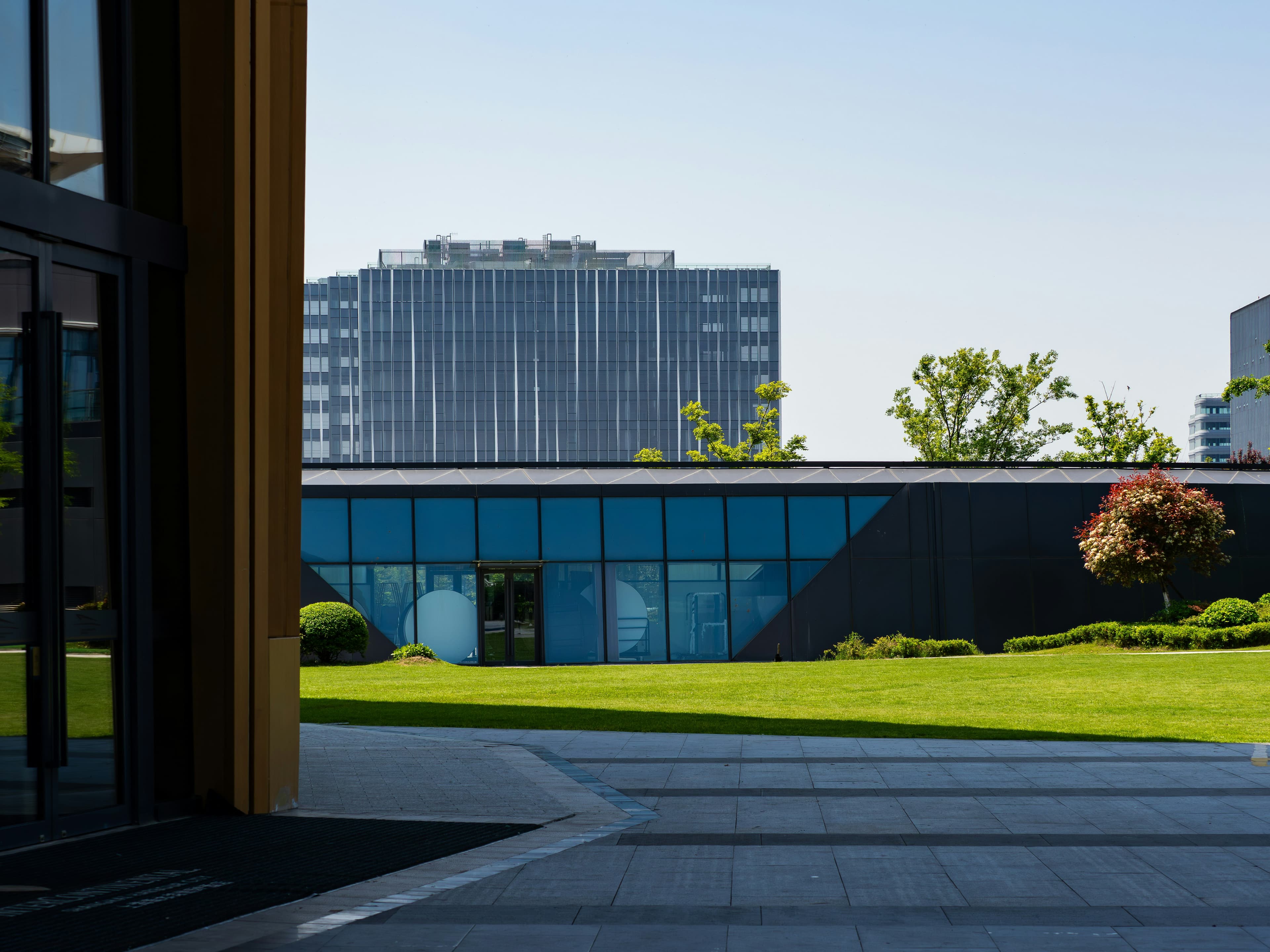 Commercial property with landscaped grounds